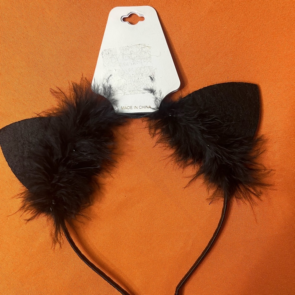 6/$25 nOir Jewelry Black Cat Ears Headband - Picture 6 of 11